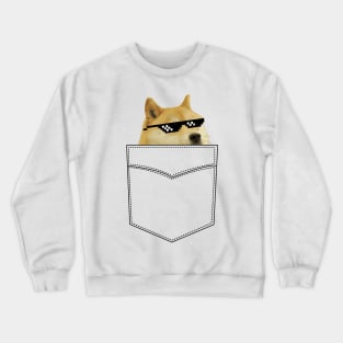 Pocket Doge with Sunglasses Crewneck Sweatshirt